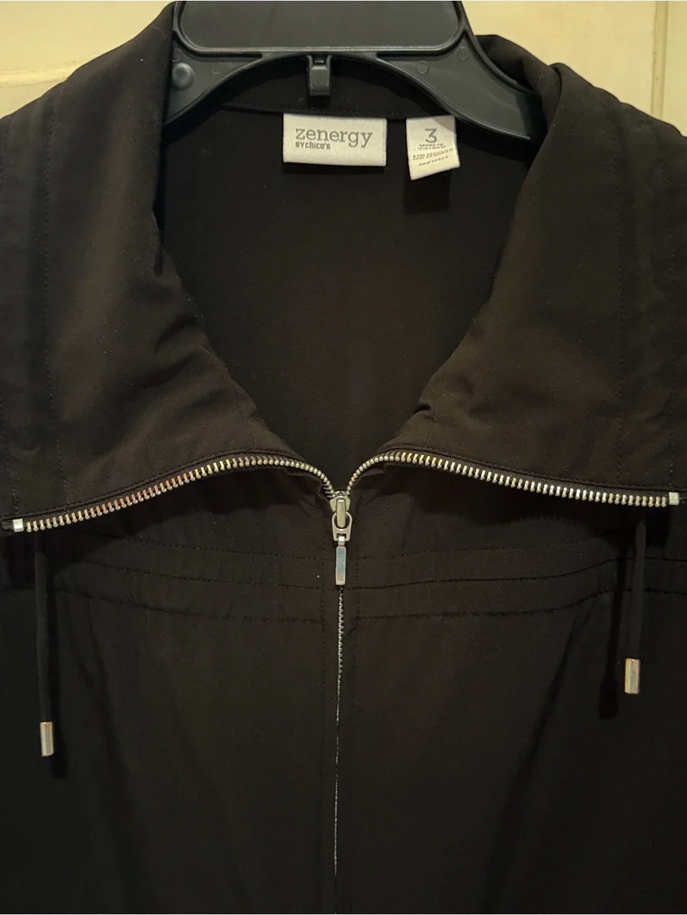 Chico's Black Zip-Front Track Jacket